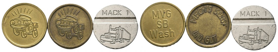  Bayern, Augsburg, Wasch-Marken (3 Stück); Menzel -   