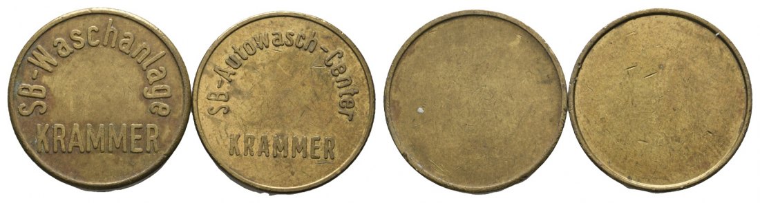  Bayern, Augsburg, SB-Waschanlage Krammer, Wasch-Marken (2 Stück); Menzel -   
