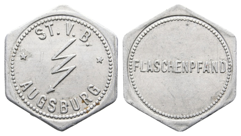  Bayern, Augsburg, St.V.B., Flaschenpfand; Menzel -   