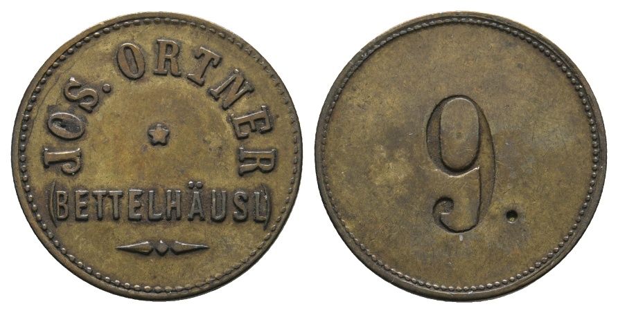  Bayern, Augsburg, Jos. Ortner (Bettenhäusl), Marke; Menzel -   