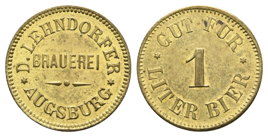  Bayern, Augsburg, D. Lehndorfer Brauerei, Biermarke; Menzel 954.2   