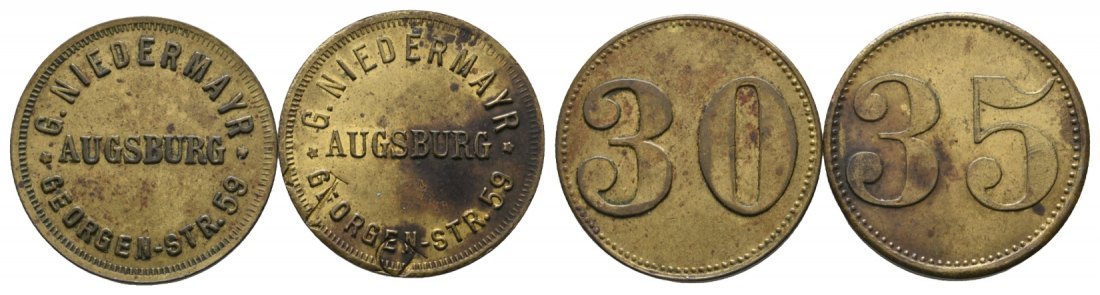  Bayern, Augsburg, G. Niedermayr, Georgen-Str. 59, Marken (2 Stück); Menzel 982   