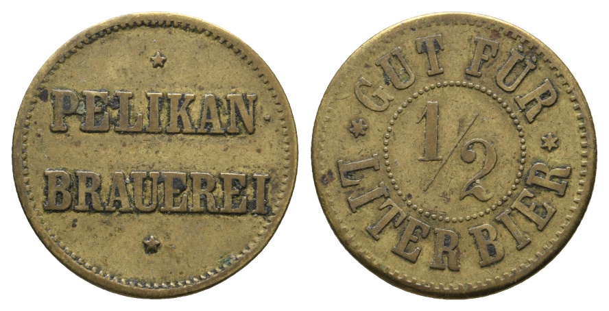  Bayern, Augsburg, Pelikan Brauerei, Biermarke; Menzel 1056   