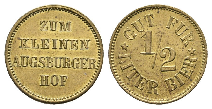  Bayern, Augsburg, Zum kleinen Augsburger Hof, Biermarke; Menzel 1102   