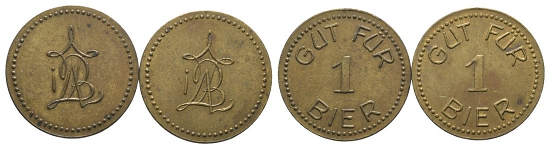  Bayern, Augsburg, Biermarken (2 Stück); Menzel -   