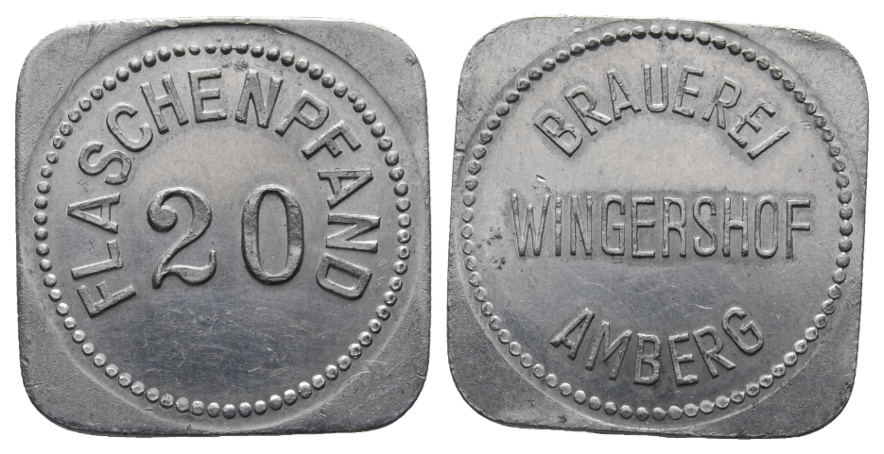  Bayern, Amberg, Brauerei Wingershof, Flaschenpfandmarke; Menzel 484   