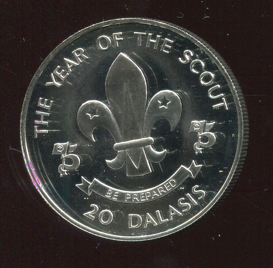  Gambia 20 Dalasis in 925 Ag 28,28g von 1983 in PP 10000 Ex.   