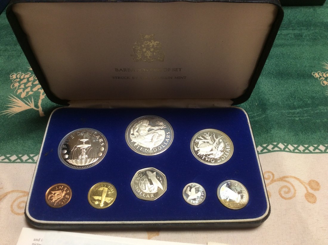 Barbados Proof Set 1975 63;57g Silber Feingewicht mit Papieren   