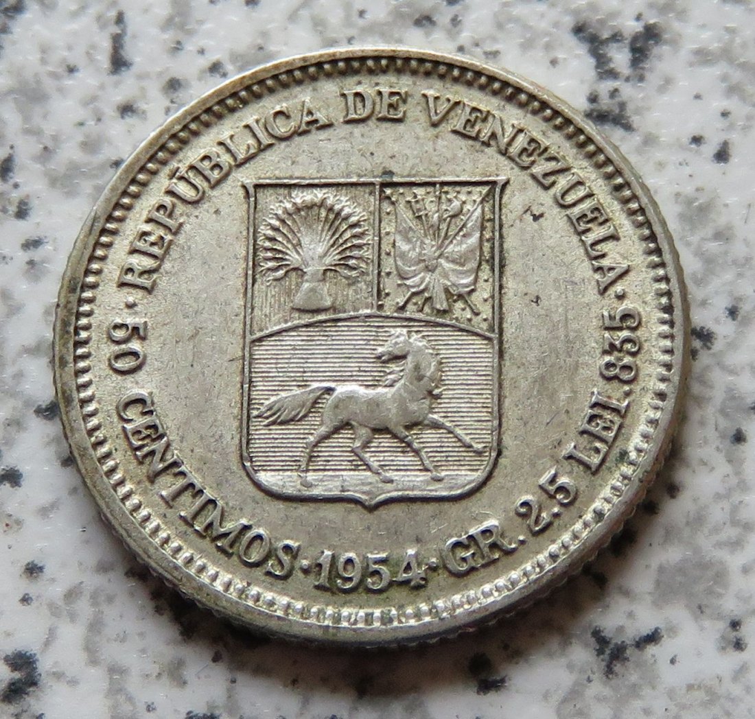  Venezuela 50 Centimos 1954   