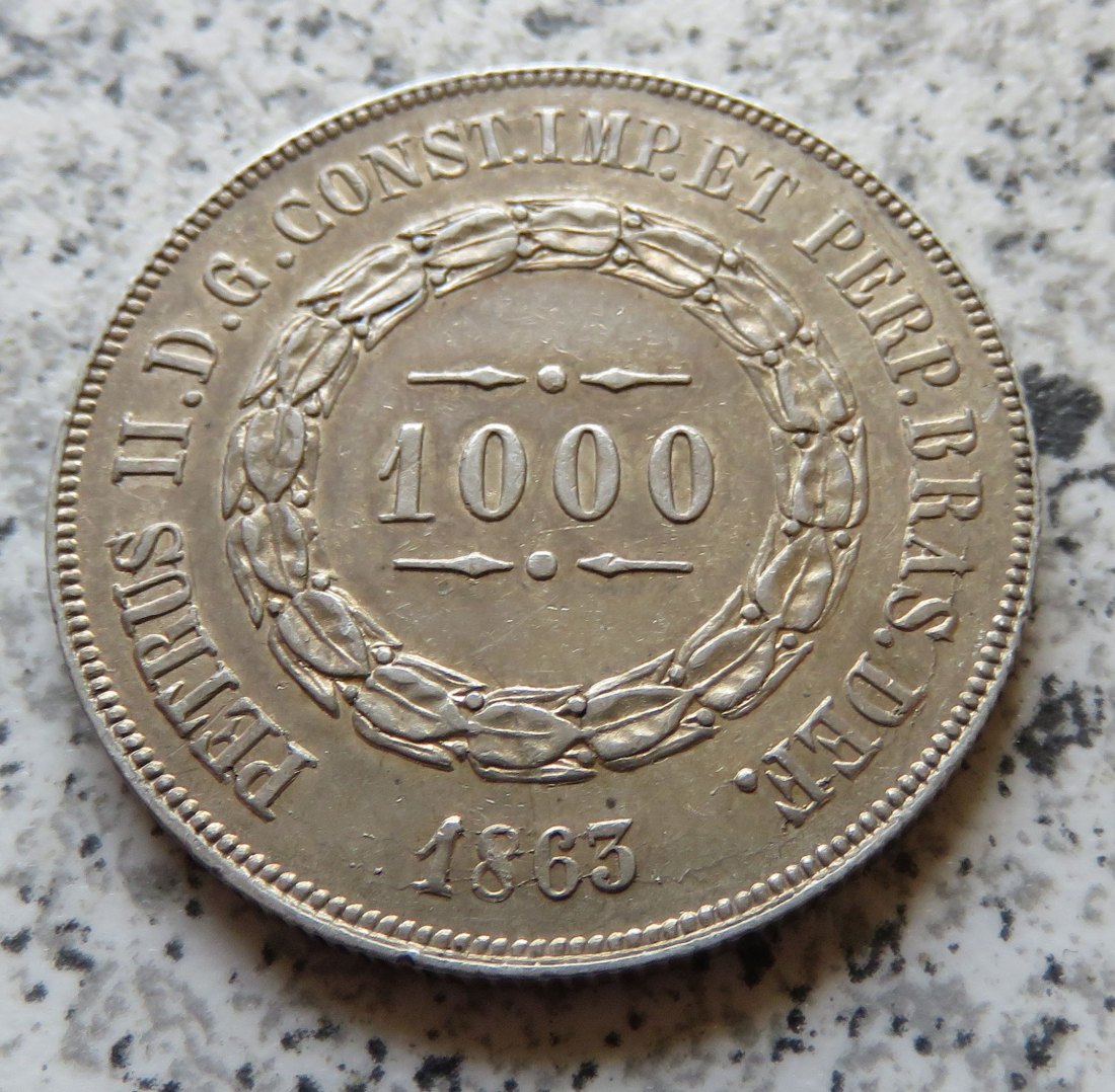  Brasilien 1000 Reis 1863   