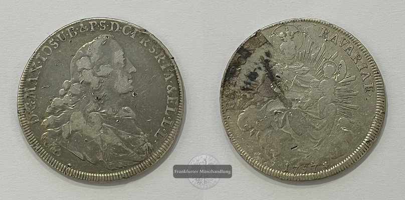  Bayern Madonnentaler 1757 Maximilian III Joseph Patrona Bavariae FM-Frankfurt Feinsilber: 23,07g   
