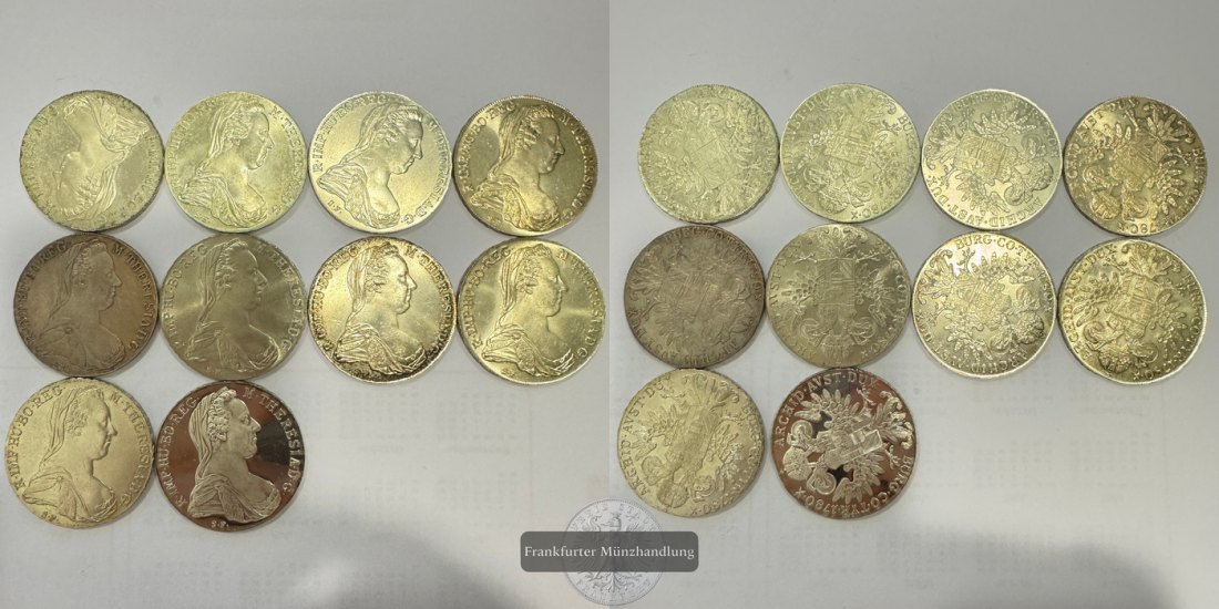  Österreich 10 x 1 Taler 1780 NP Maria Theresia  FM-Frankfurt Feinsilber: 233,7g   