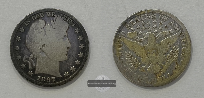  USA 1/2 Dollar 1897 Barber Half Dollar KM#116 FM-Frankfurt  Feinsilber: 11,25g   