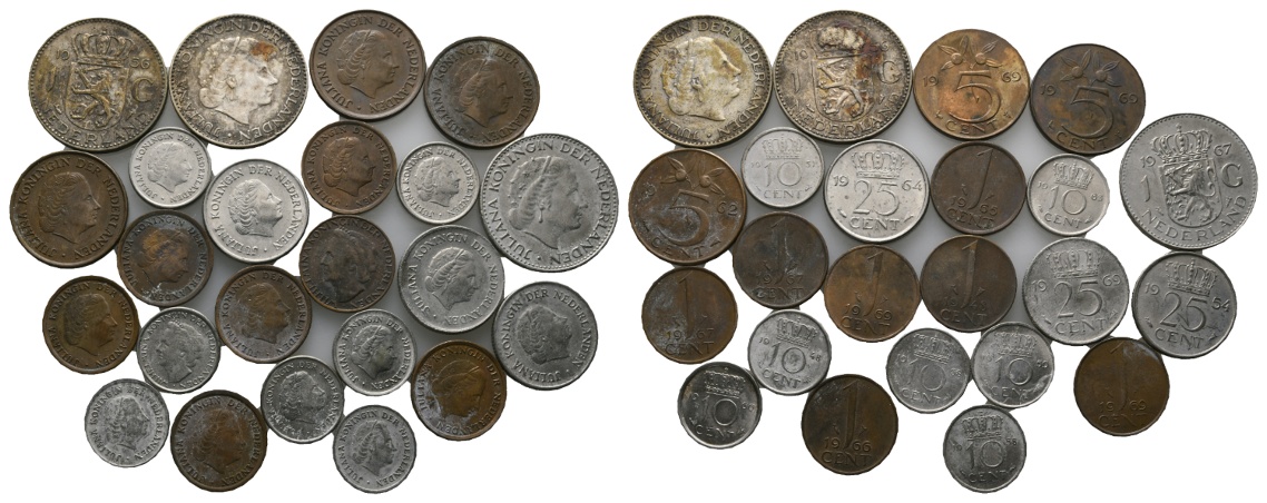  Ausland; Niederlande; Lot Kleinmünzen (23 Stück)   