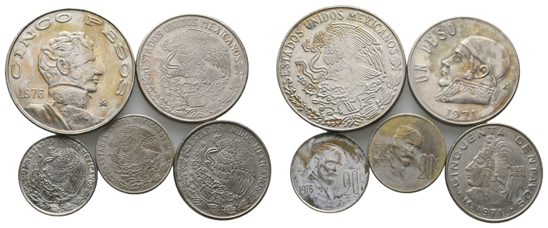  Ausland; Mexiko; Lot Kleinmünzen ( 5 Stück)   