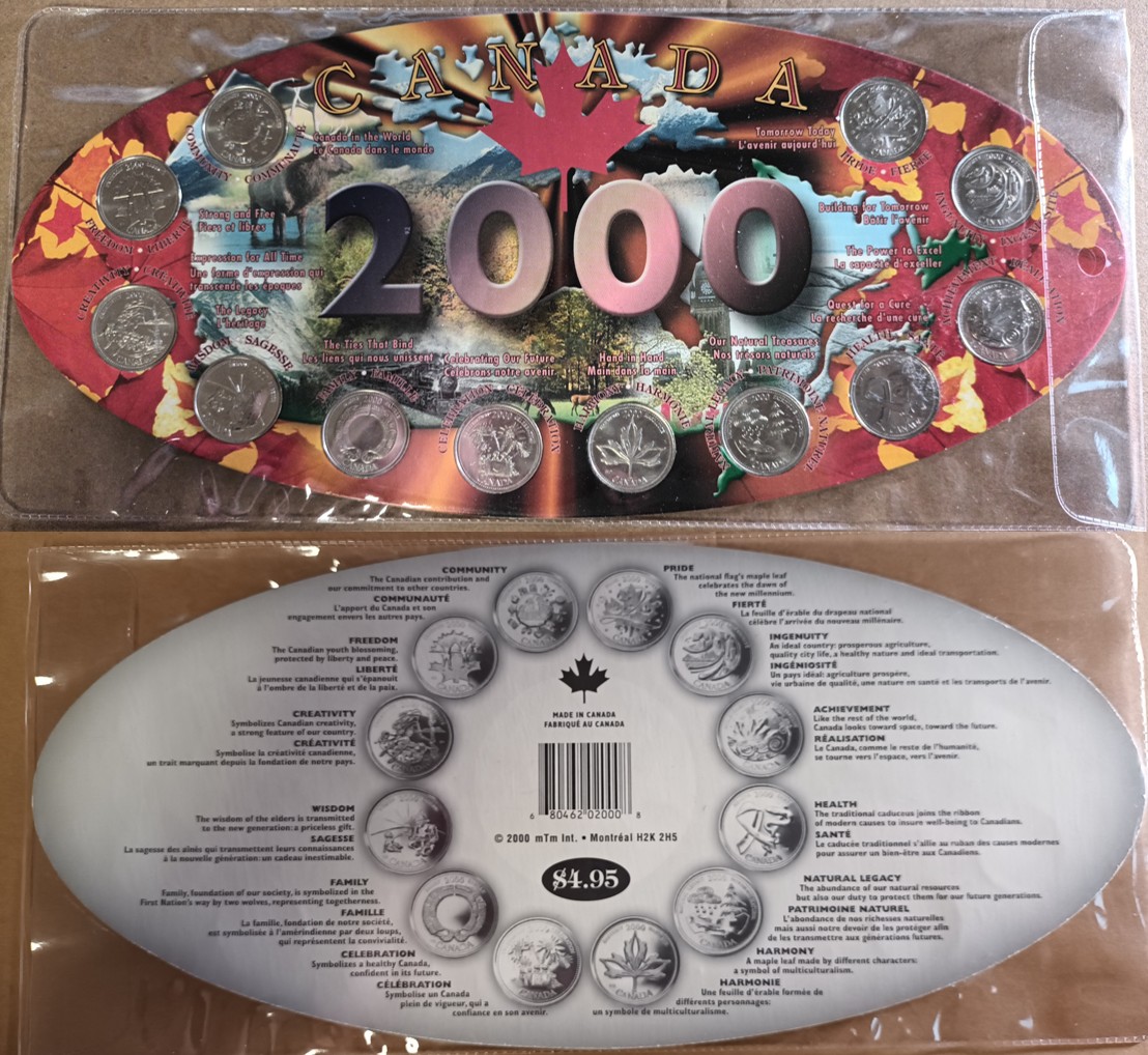  Canada; Millennium Quarter Coin Set 2000   