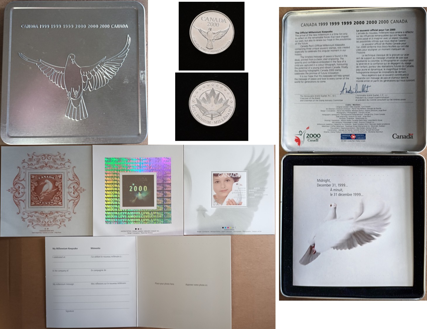  Canada; Millennium-Keepsake-Set der Canada Post aus den Jahren 1999-2000   