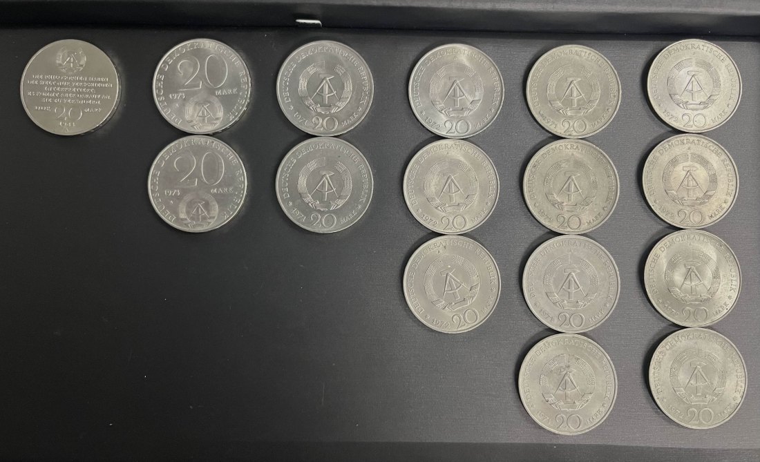  16x 20 Mark DDR - Verschiedene Jahrgänge   