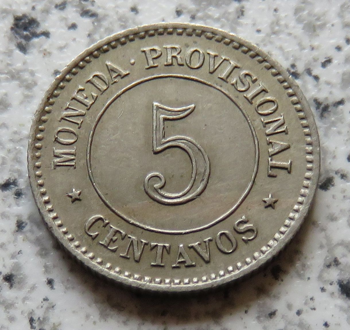 Peru 5 Centavos 1879 (provisorische Währung)   