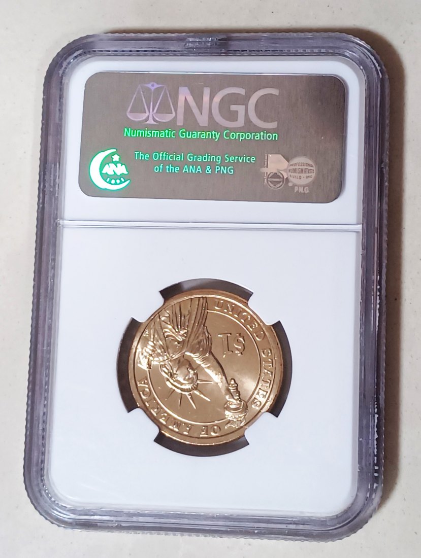  2007 United States Second President John Adams 2007P One Dollar $1 NGC MS65 FIRST DAY OF ISSUE   