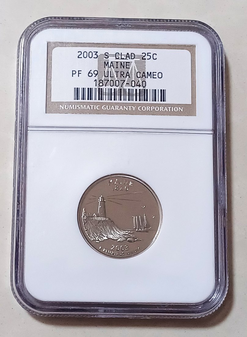 2003 CLAD PROOF United States Maine Quarter 25c 2003S NGC PF69UC 2ND HIGHEST GRADE BY NGC