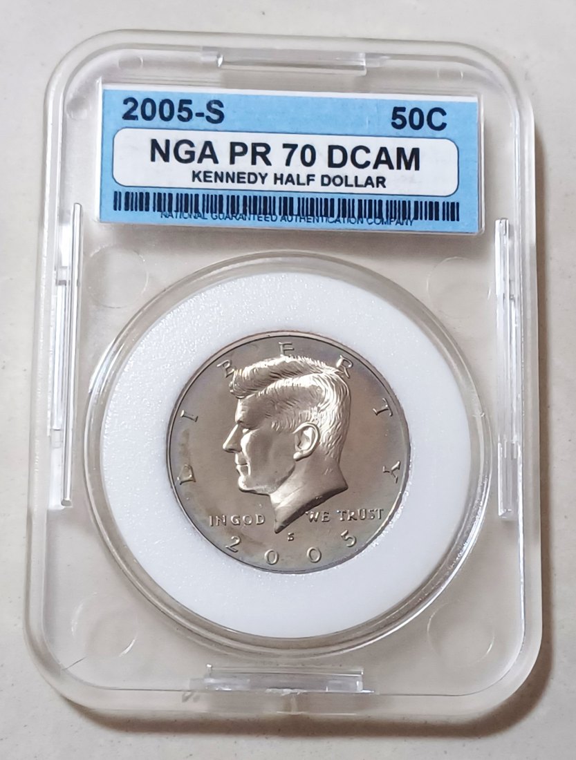 2005 CLAD PROOF United States Kennedy Half Dollar 50c 2005S NGAC PR70DCAM