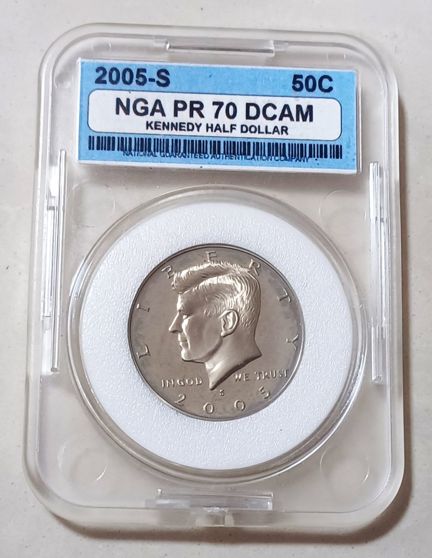 2005 CLAD PROOF United States Kennedy Half Dollar 50c 2005S NGAC PR70DCAM