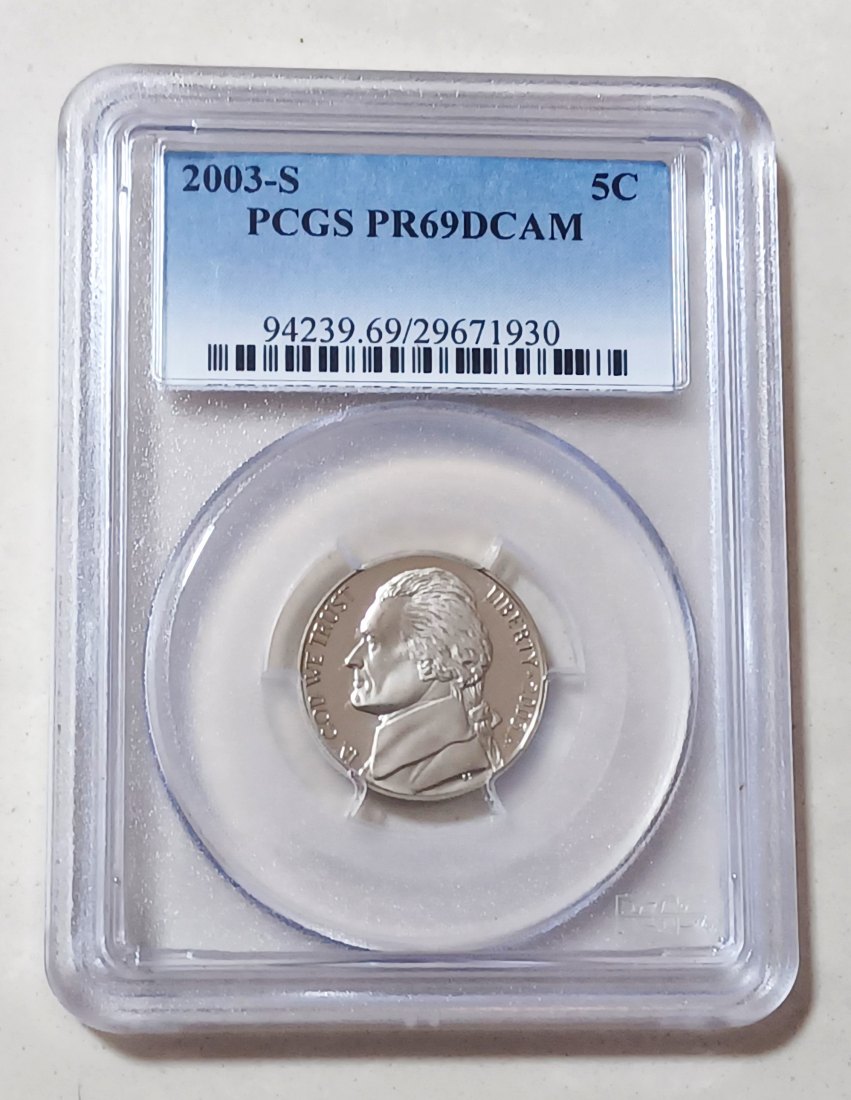  2003 CLAD PROOF United States Nickel Five Cent 5c 2003S PCGS PR69DCAM 2ND Highest grade by NGC   