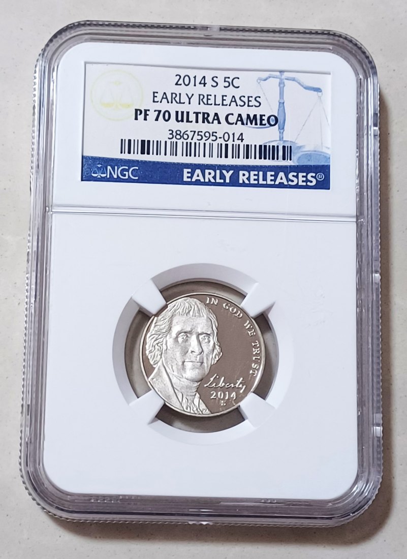2014 CLAD PROOF United States Jefferson Nickel 5c 2014S NGC PF70UC HIGHEST GRADE EARLY RELEASE