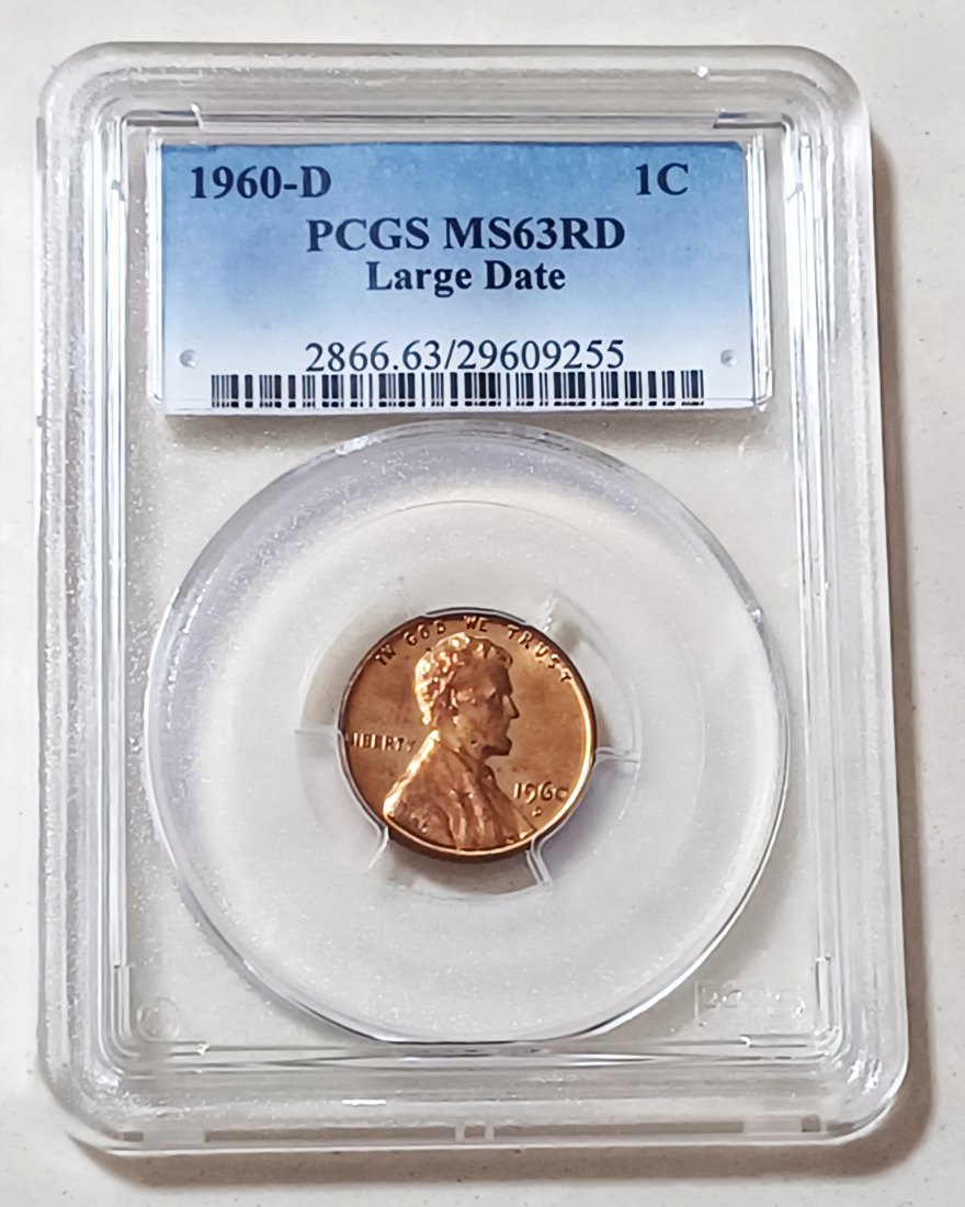 1960-D Bronze BU UNC United States Lincoln Memorial Large Date One Cent 1C MS63RD