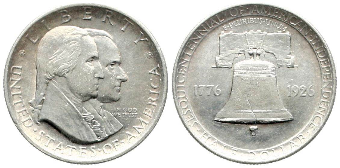  USA: Halv Dollar 1926, US Sesquicentennial, Erhaltung !!, näheres unten!   