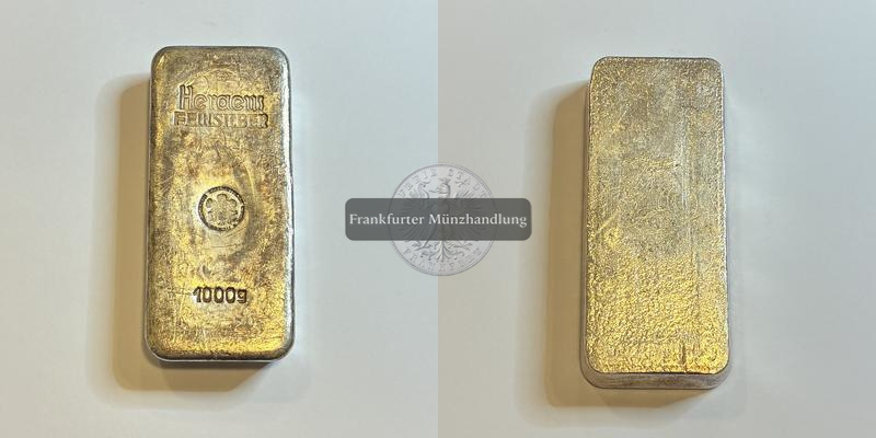  Deutschland Heraeus Edelmetalle Silberbarren 1000g FM-Frankfurt Feinsilber: 1000g   