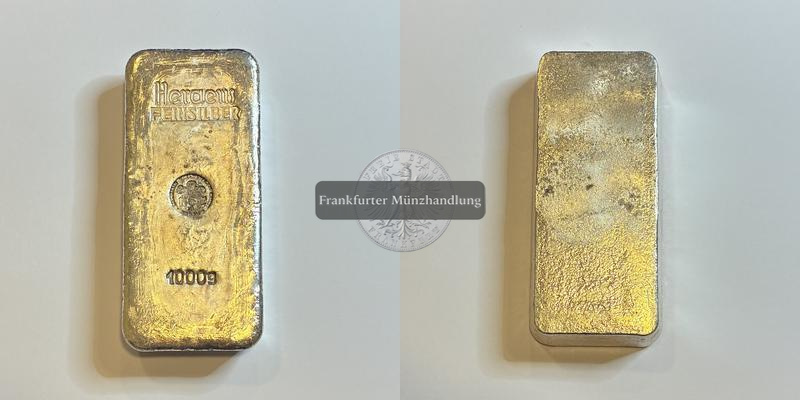  Deutschland Heraeus Edelmetalle Silberbarren 1000g FM-Frankfurt Feinsilber: 1000g   