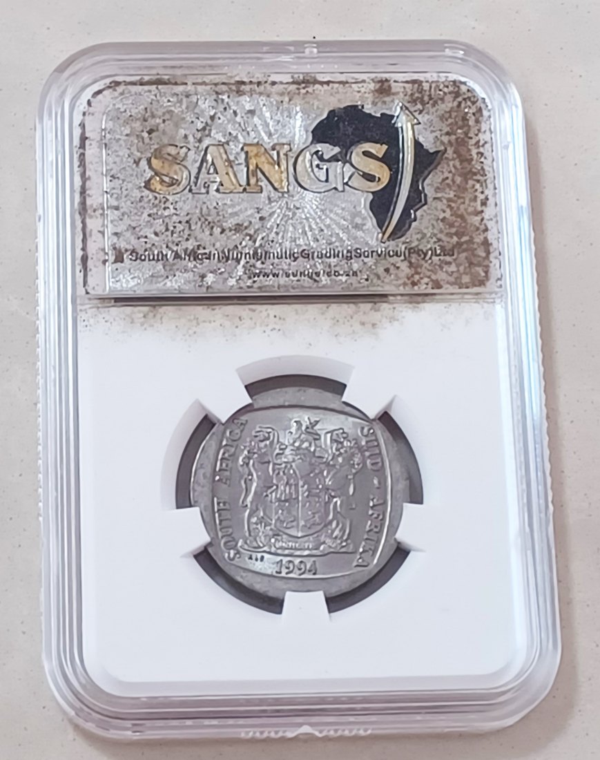  1994 UNC BU South Africa Presidential Inauguration Five Rand R5 SANGS MS62   