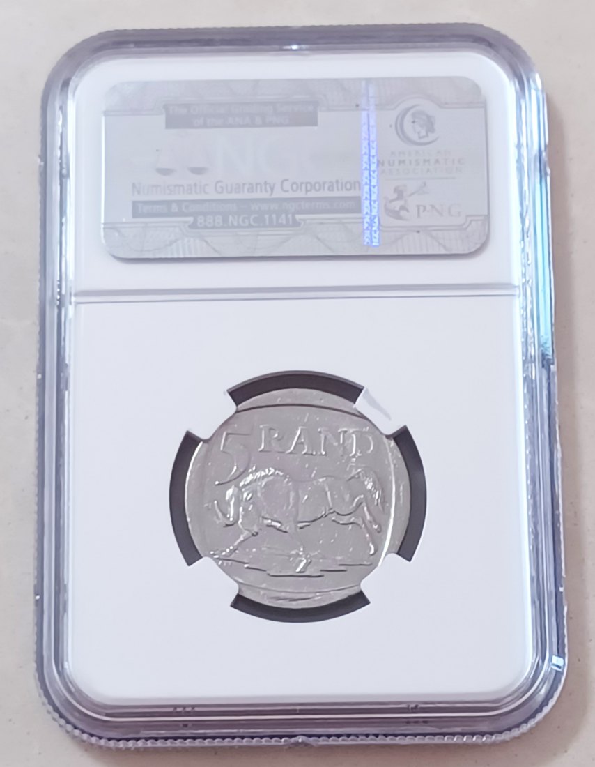  2000 South Africa Nelson Mandela ~Smiley~ Five Rand R5 NGC AU Details   