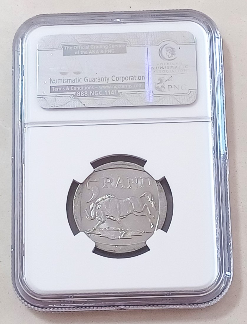  2000 South Africa UNC BU Nelson Mandela ~Smiley~ Five Rand R5 NGC MS63   