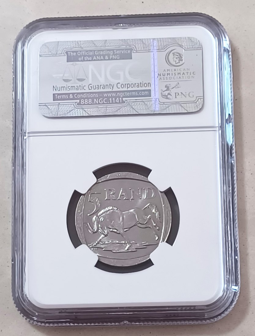  2000 South Africa UNC BU Nelson Mandela ~Smiley~ Five Rand R5 NGC MS64 SPECIAL NGC MANDELA LABEL   