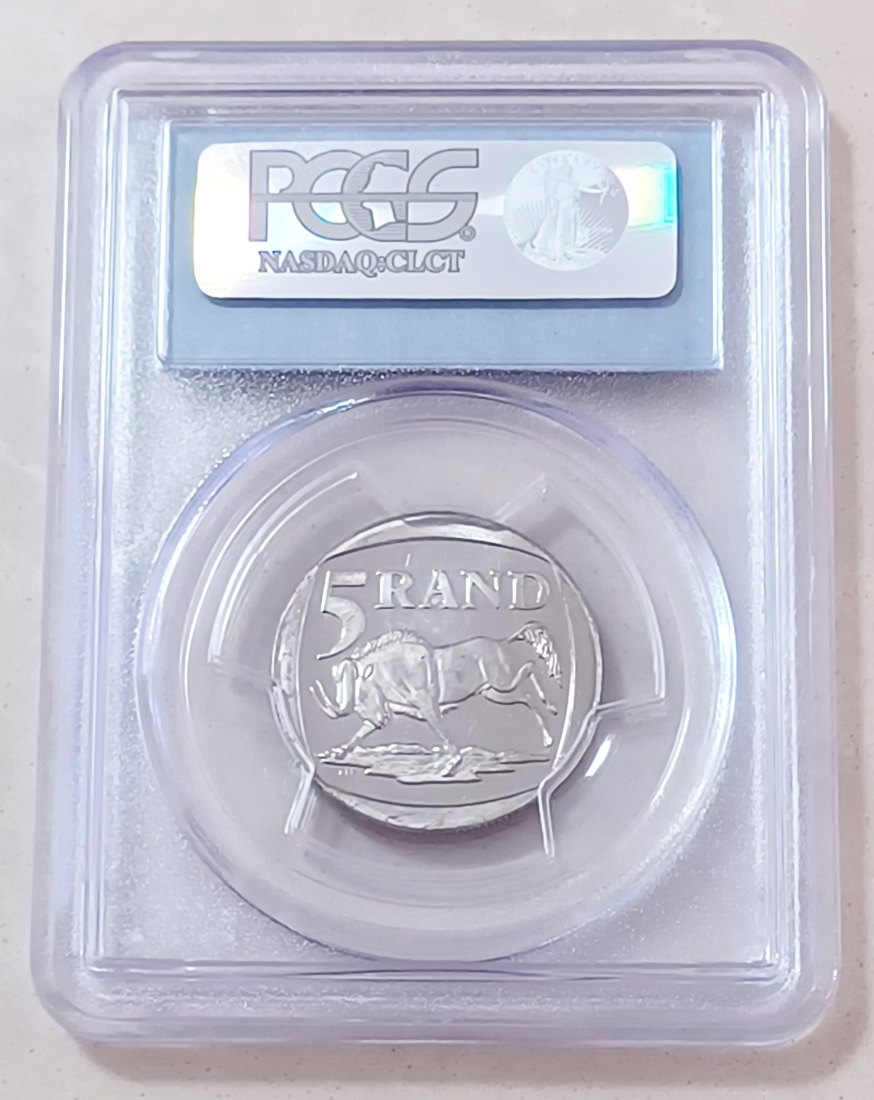  2000 South Africa PROOFLIKE Nelson Mandela ~Smiley~ Five Rand R5 PCGS PL64   