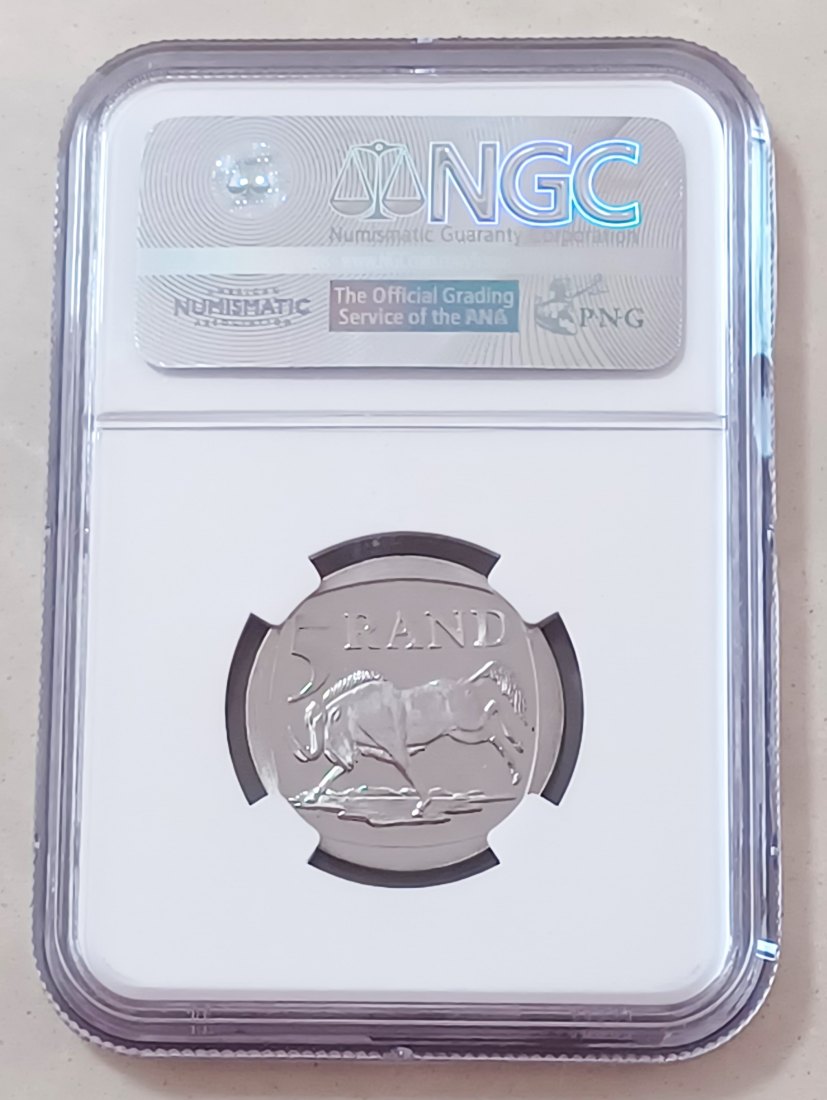  2000 South Africa PROOFLIKE Nelson Mandela ~Smiley~ Five Rand R5 NGC PL64 CAMEO   