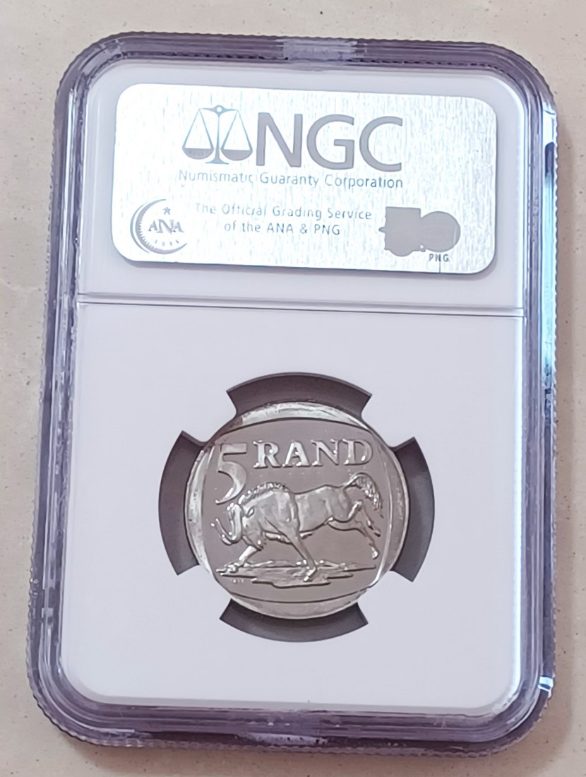  2000 South Africa PROOF Nelson Mandela ~Smiley~ Five Rand R5 NGC PF64 ULTRA CAMEO   