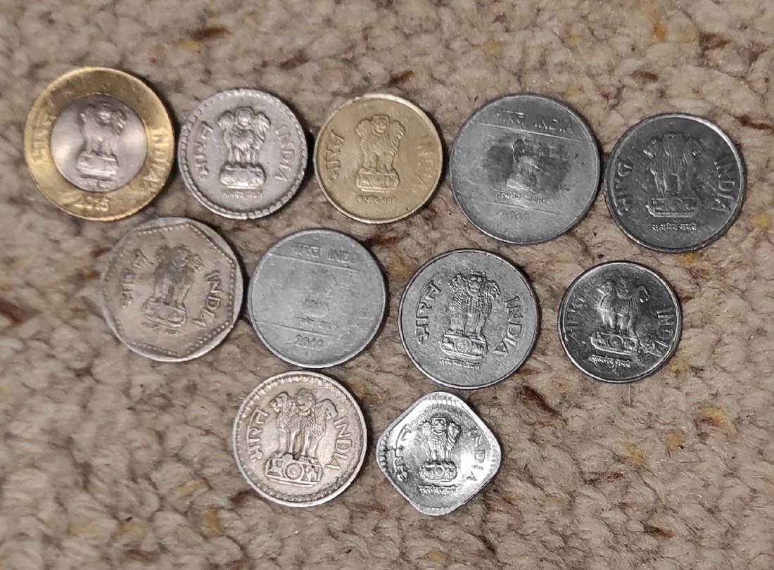  Set 11: 11 verschiedene Münzen aus Indien   