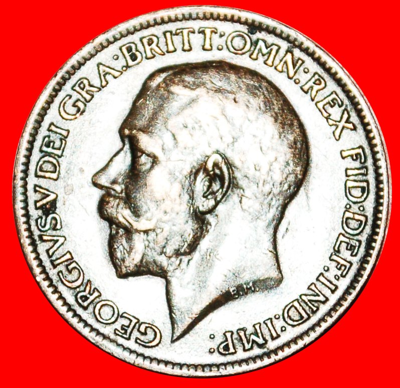  Ⰿ MISTRESS OF SEAS: GREAT BRITAIN★ FARTHING 1918! GEORGE V (1911-1936) LOW START ★ NO RESERVE!   