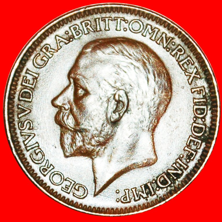  Ⰿ MISTRESS OF SEAS: GREAT BRITAIN★ FARTHING 1928! GEORGE V (1911-1936) LOW START ★ NO RESERVE!   