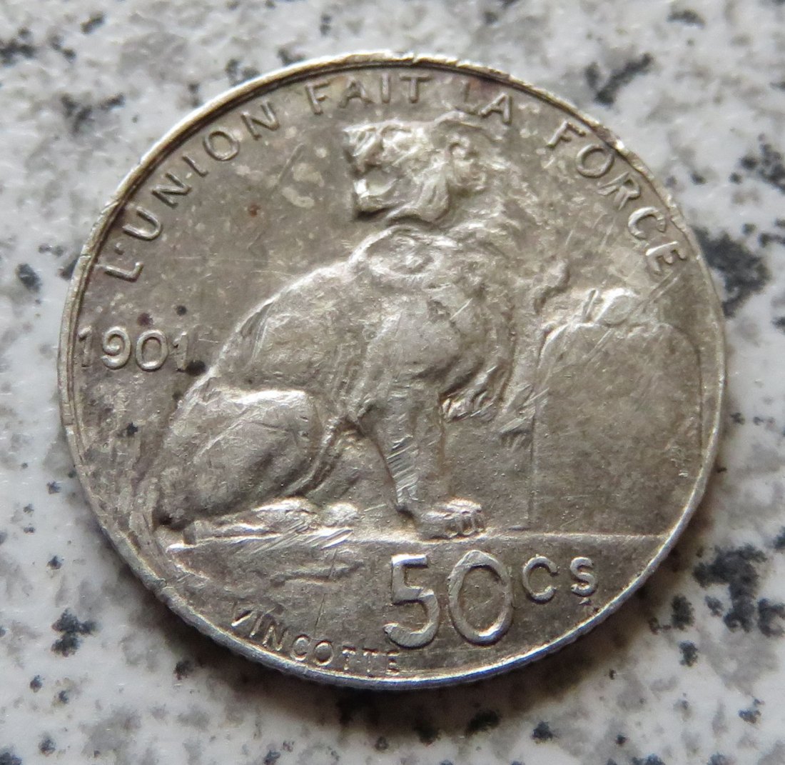 Belgien 50 Centimes 1901 französisch   