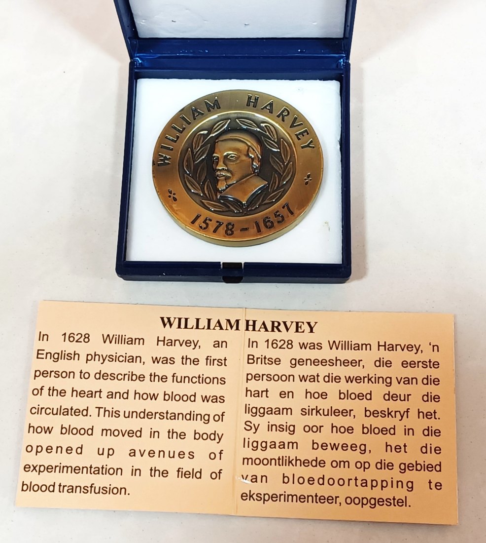 2005 South Africa William Harvey 1578-1657 National Blood Service Bronze Medal 50mm 40g