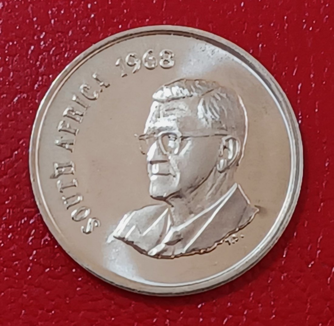 1968 South Africa Proof Charles Swart African Protea Twenty Cent 20c Mintage 25,000 English Legend