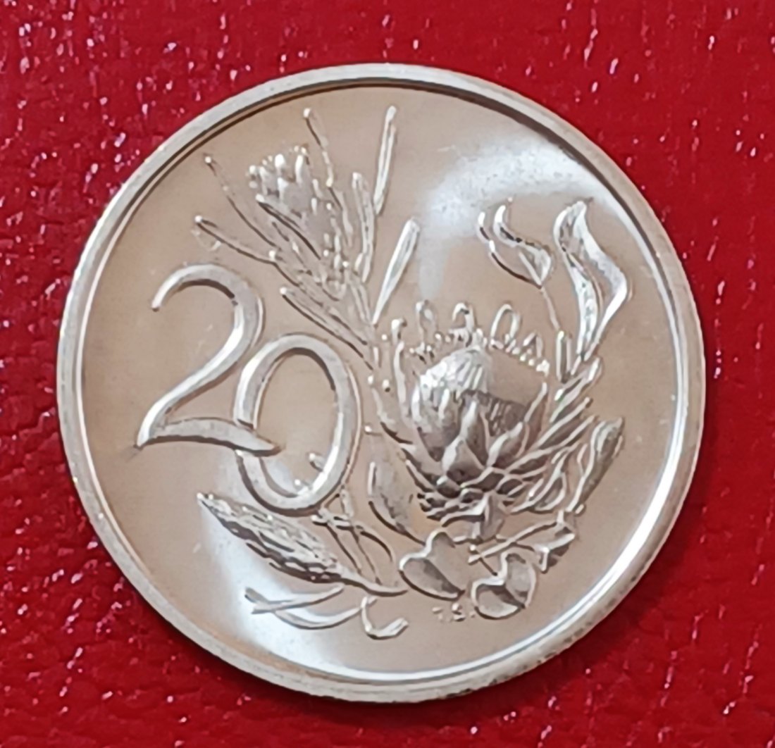 1968 South Africa Proof Charles Swart African Protea Twenty Cent 20c Mintage 25,000 English Legend   