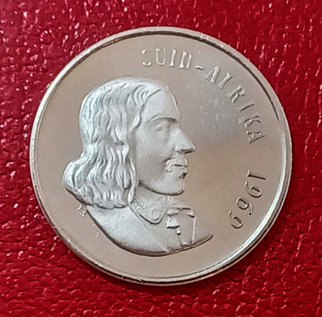  1969 South Africa Proof Van Riebeeck African Protea Twenty Cent 20c Mintage 12,000 Afrikaans Legend   