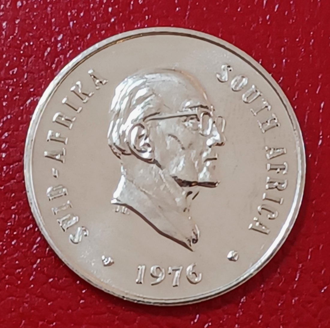  1976 South Africa Proof Fouche African Protea Twenty Cent 20c Mintage 21,000   