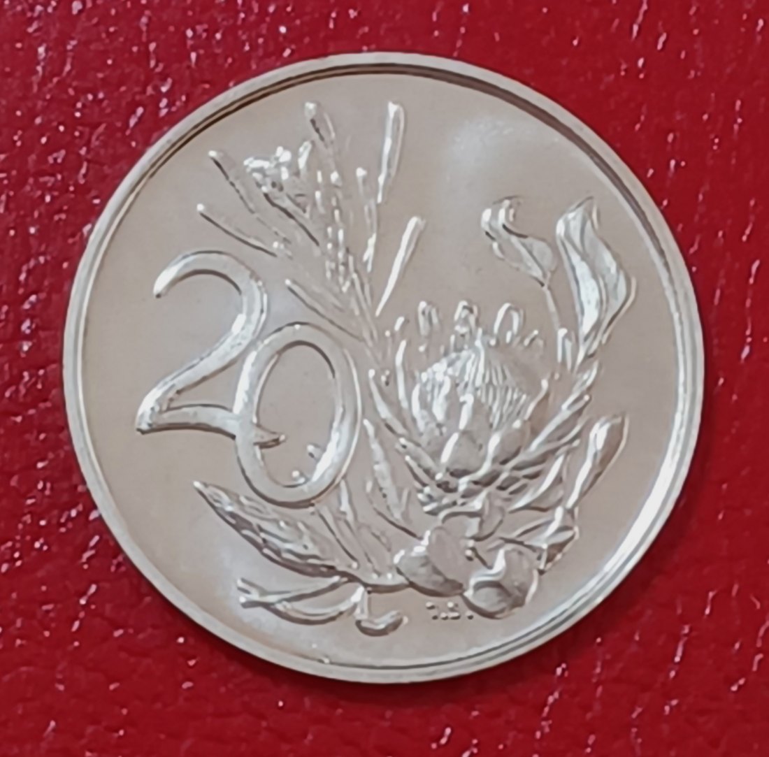 1985 South Africa Proof African Protea Twenty Cent 20c Mintage 9,859